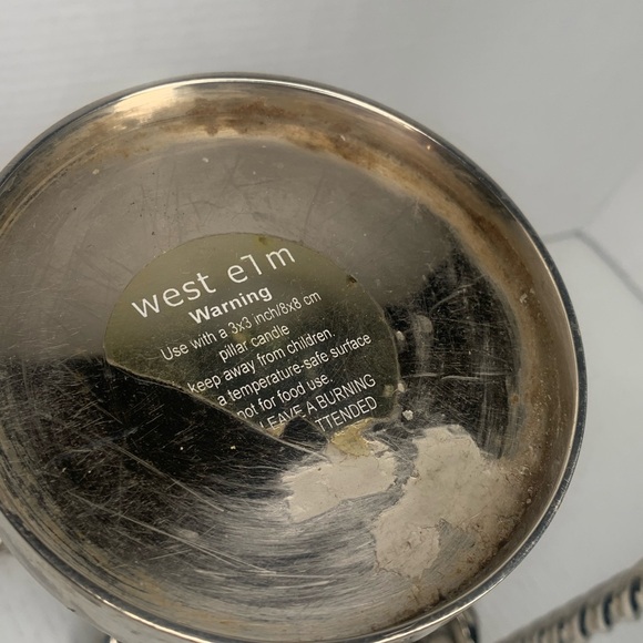 WEST ELM SILVER  DECORATIVE SPIRAL PILLER CANDLE HOLDERS 3x3 size - Picture 10 of 11